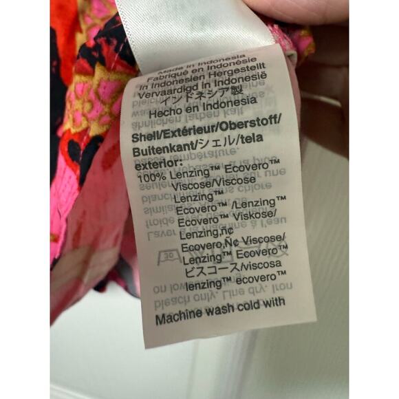 J.Crew Bruna Tie Shoulder Sleeveless V Neck Tropical Top Size Small - Picture 5 of 7